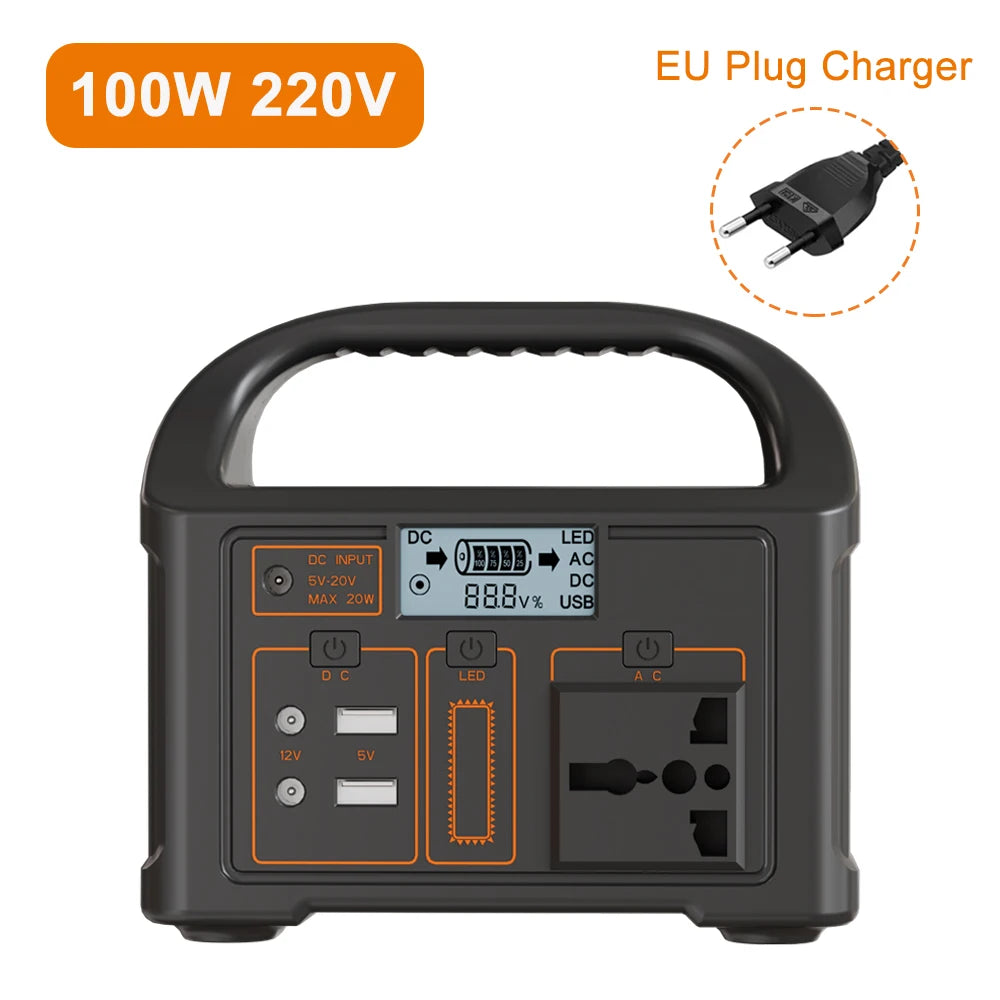 Gaiaray 100W Portable Power Station 220V/110V Power Bank 76.8Wh Solar Power Generator LiFePO4 Outdoor Energy For Camping Travel