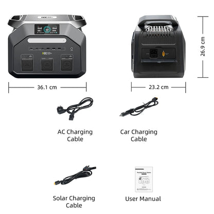 IEE P1800 Portable Power Station 1800W – 1024Wh EV-Grade LiFePO4, 3600W Peak, 11 Ports