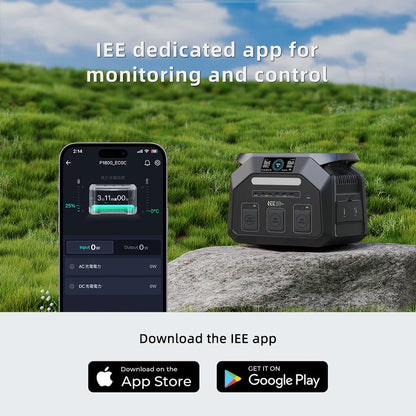 IEE P1800 Portable Power Station 1800W – 1024Wh EV-Grade LiFePO4, 3600W Peak, 11 Ports