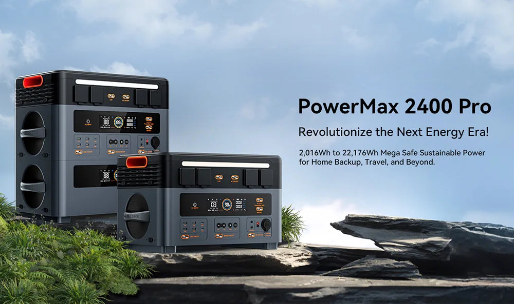 Oscal Powermax 2400Pro – 2400W Portable Power Station, 2016Wh LiFePO4, Expandable to 22kWh