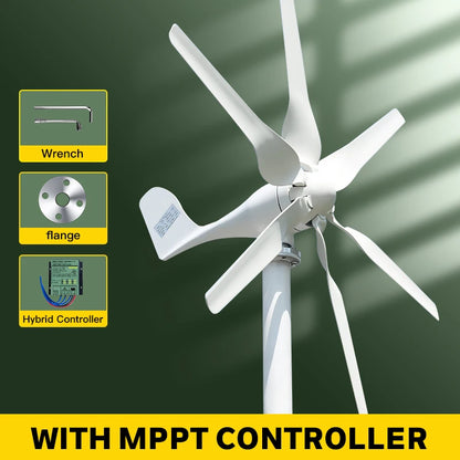 SMARAAD SS1000 Horizontal Wind Turbine Generator 1000W – 12V/24V/48V, MPPT, CE Certified