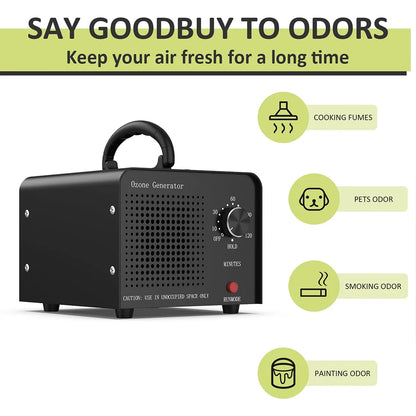 Ozone Generator 60000mg/h – 110V/240V, Air Purifier for Home, Car, Office & Basement