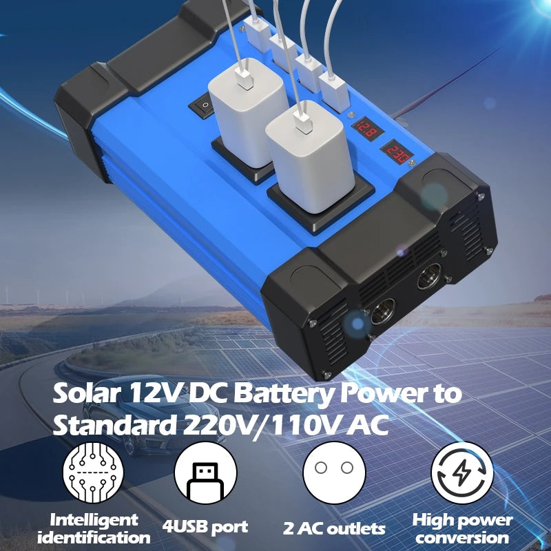 6000W Off-Grid Solar Inverter Kit – 600W Panel + 100A Controller, 12V/110V/220V