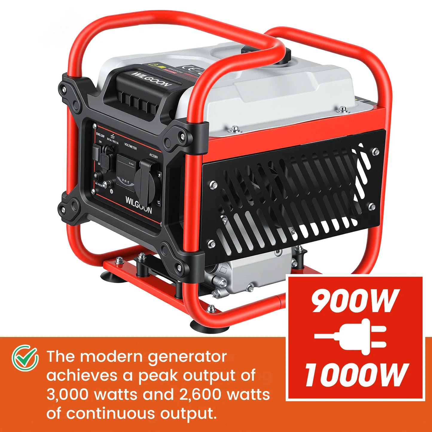 Bison Wilgoon Four-stroke air-cooled Variable frequency Gasoline generator for camping motorhomes 1000W 105cc displacement 96db