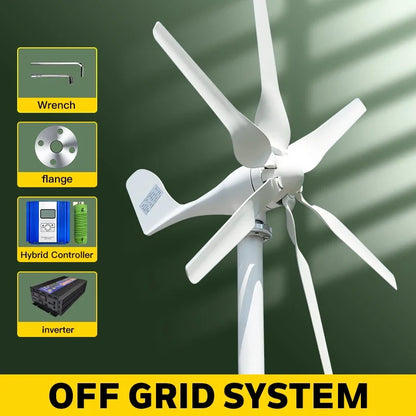 SMARAAD SS1000 Horizontal Wind Turbine Generator 1000W – 12V/24V/48V, MPPT, CE Certified