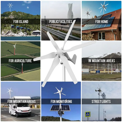 SMARAAD SS1000 Horizontal Wind Turbine Generator 1000W – 12V/24V/48V, MPPT, CE Certified
