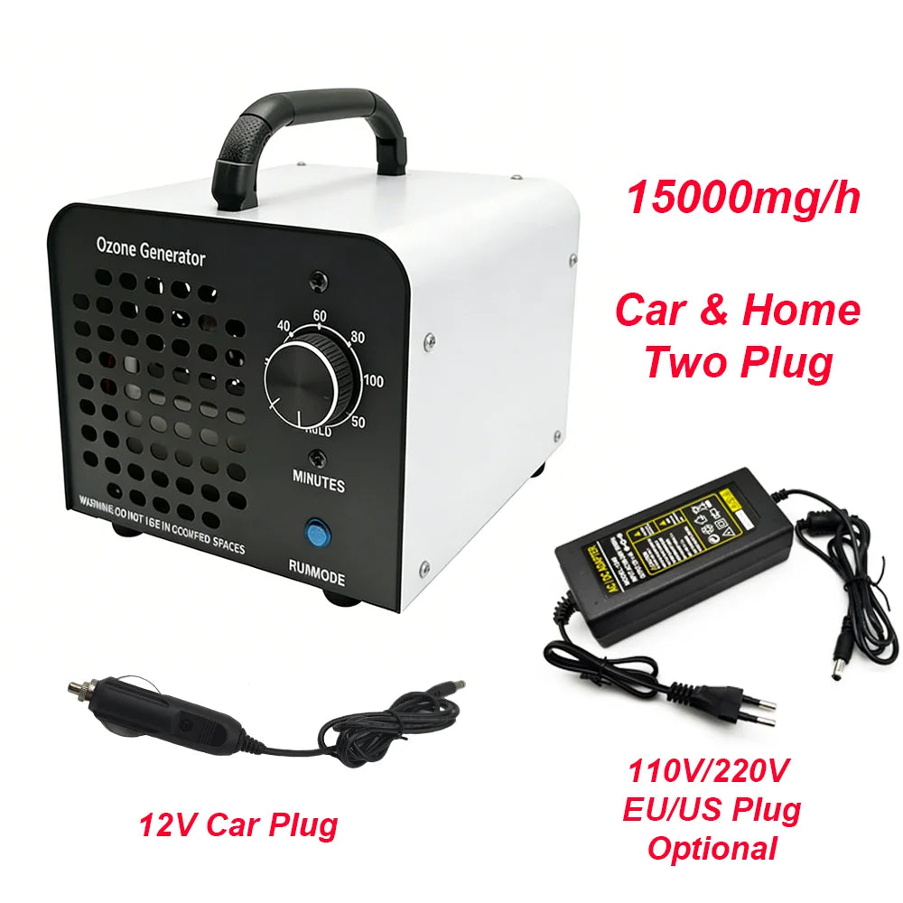 Ozone Generator 60000mg/h – 110V/240V, Air Purifier for Home, Car, Office & Basement