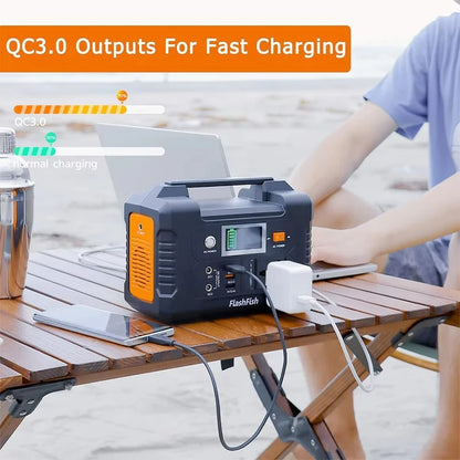 Flashfish E200 Portable Power Station 200W 151Wh LiFePO4 Battery Outdoor travel Vehicle usage Home Portable Carry Power Supply