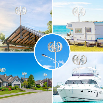 Vertical Wind Turbine Generator 3000W/5000W – 12V/24V/48V, MPPT Controller, for Home & Farm