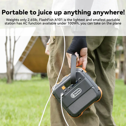 A101 Mini Portable Power Station 60W – 97Wh, Solar & Type-C, 240W Peak