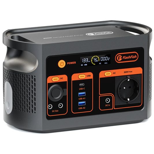 FF FlashFish E103 Portable Power Station 300W 179.2Wh LiFePO4 Battery Quick Charge 1.6H for Solar Panel AC DC Outdoor Power RV