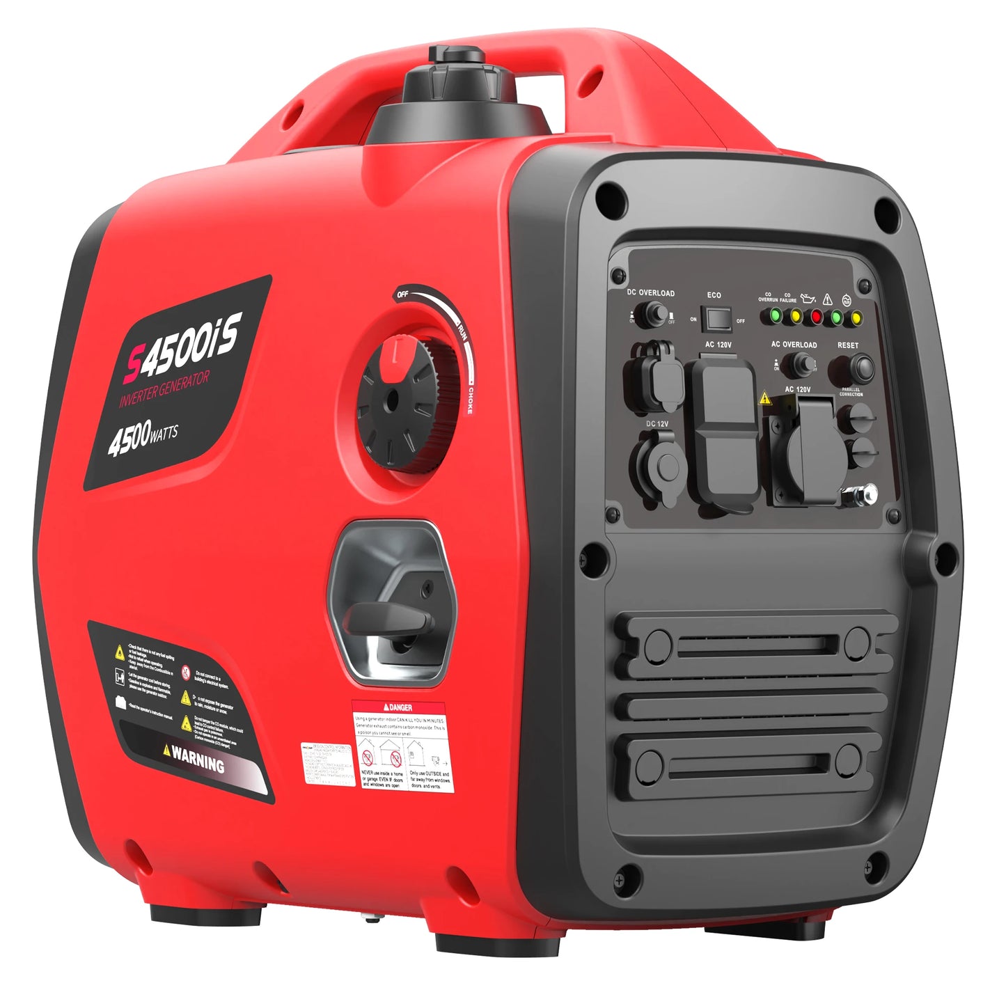 SIOKIUU 4500W Inverter Generator – Ultra Quiet, CO Safety Sensor, 17hr Runtime