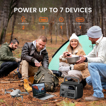 CTOLITY AP400 Portable Power Station 500W – 345Wh LiFePO4, 110V/220V, Solar Ready