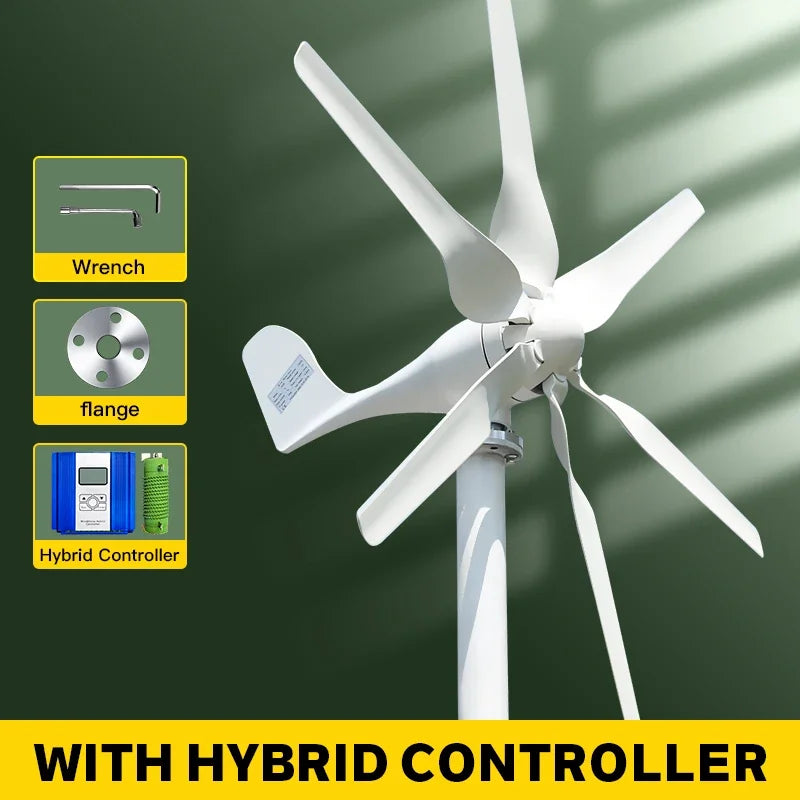 SMARAAD SS1000 Horizontal Wind Turbine Generator 1000W – 12V/24V/48V, MPPT, CE Certified