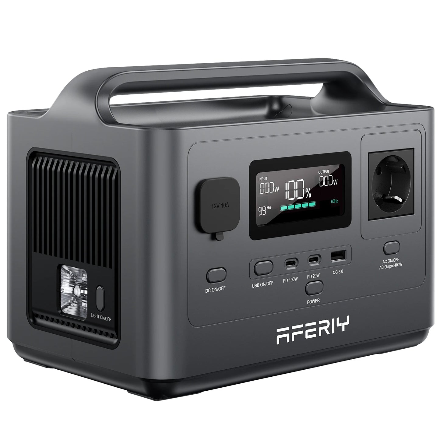 AFERIY P040 Portable Power Station 400W – 256Wh LiFePO4, Solar Generator for Home & Camping