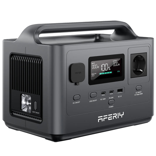 AFERIY P040 Portable Power Station 400W – 256Wh LiFePO4, Solar Generator for Home & Camping