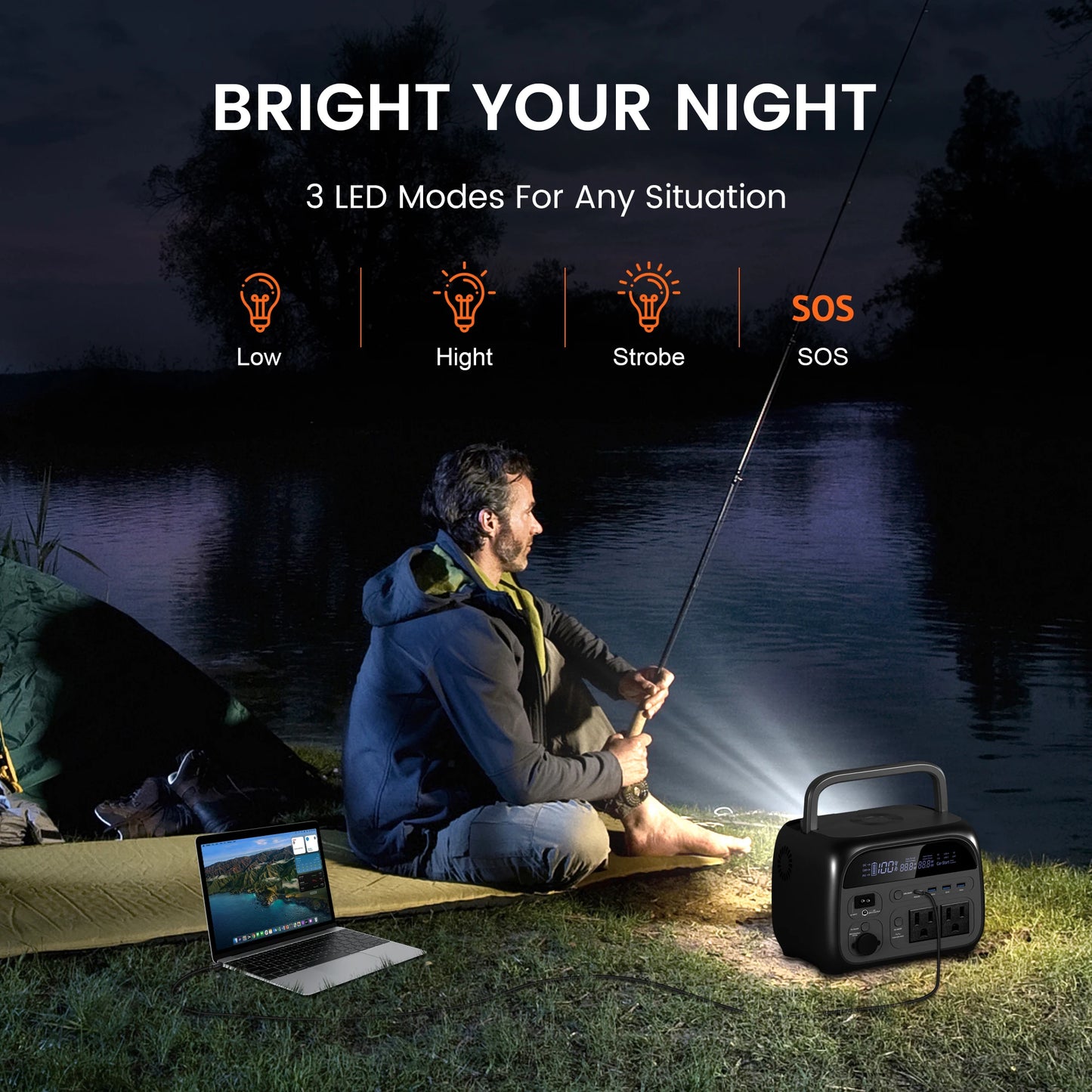 CTOLITY AP400 Portable Power Station 500W – 345Wh LiFePO4, 110V/220V, Solar Ready