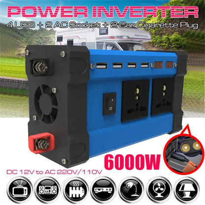 6000W Off-Grid Solar Inverter Kit – 600W Panel + 100A Controller, 12V/110V/220V